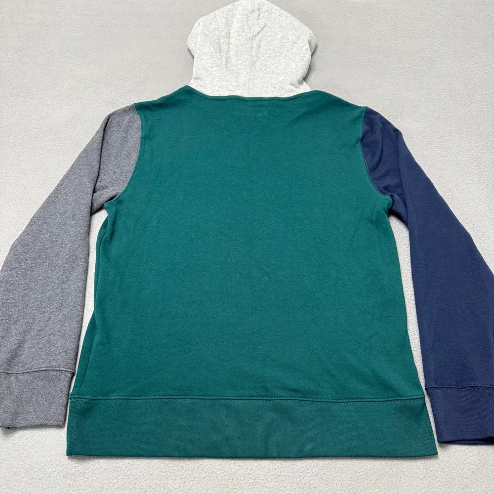 Aeropostale Hoodie Mens Medium Green Colorblock Cotton Fleece Pullover NWT